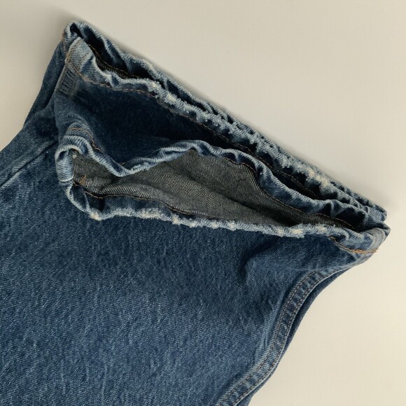 Zara Straight Leg Jeans Blue Full Length Distressed 0 - Picture 10 of 12